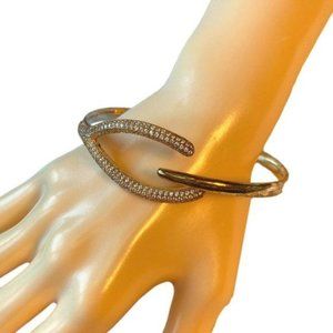 Walter Baker New York Gold Wishbone Crystal Pavé Bracelet NEW